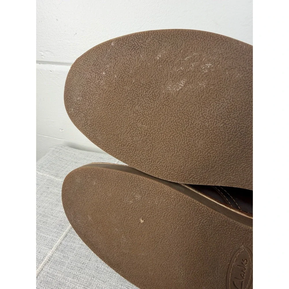 Clarks Mens 10.5 Shepton Chukka Boot Brown Leather Ankle Boot